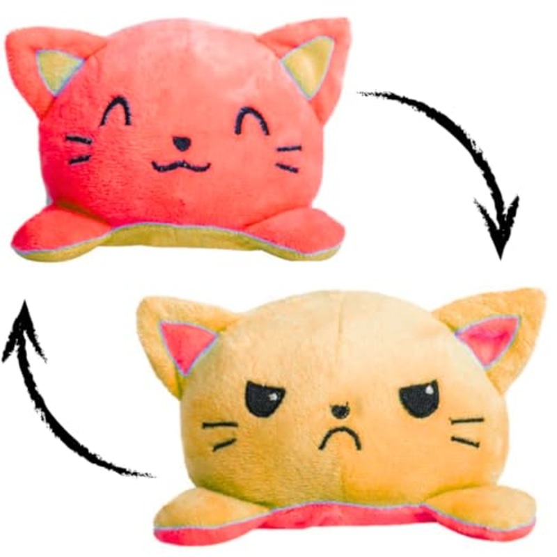 Toy Cat Plushie Reversible Soft Toys for Kids | Plush Soft Toys for Baby Boys and Girls| Best Gift | Cat Soft Toy for Kids