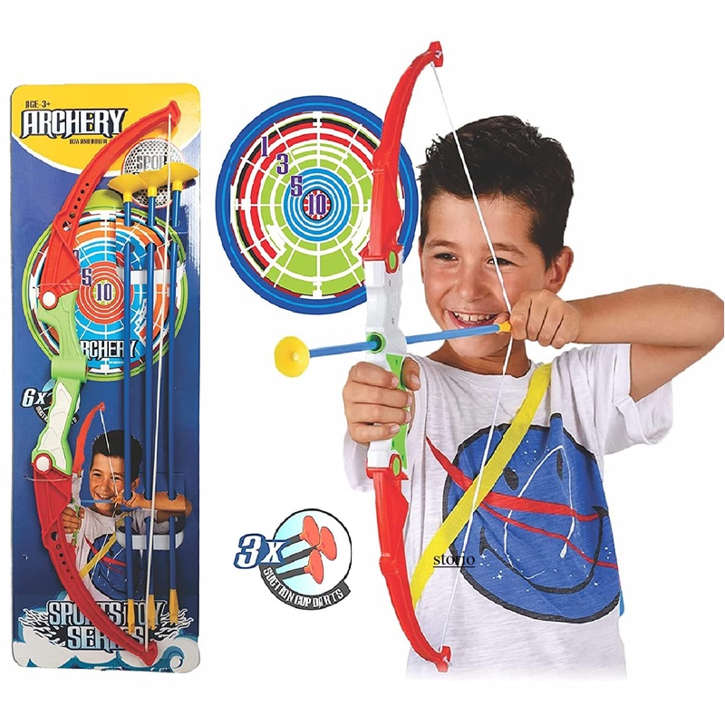 Toys Archery Bow and Arrow Toy Set with Target Board for Kids – 3 Teer 1 Dhanush Kaman for 3 + Year Old Boys, Multicolor