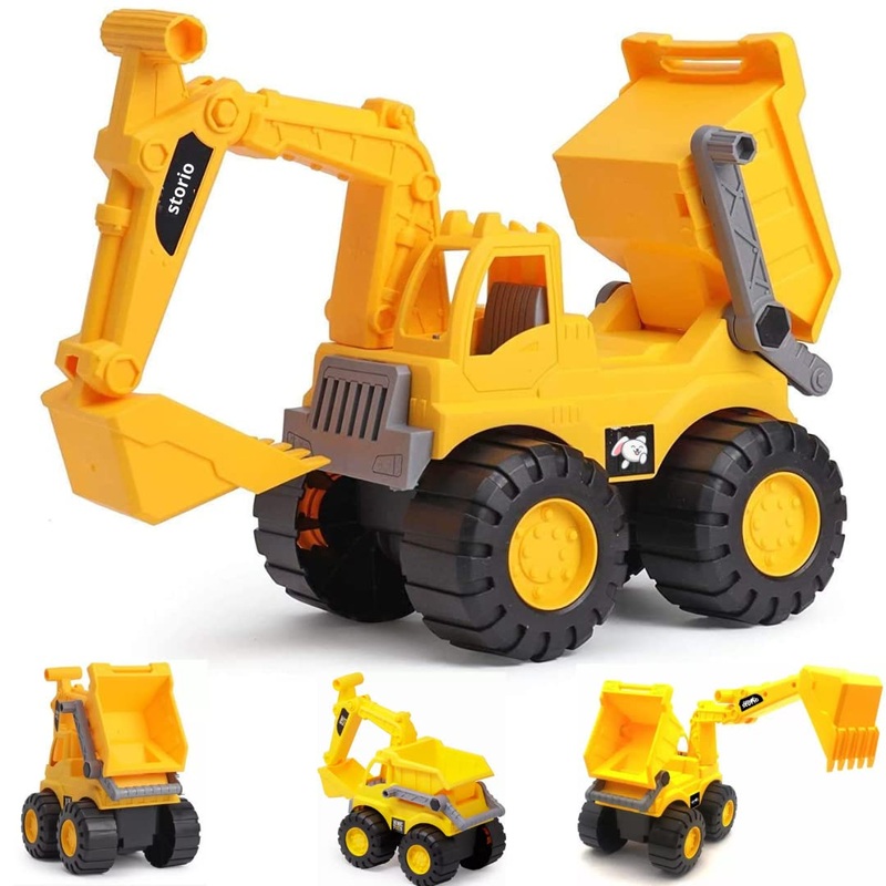 Toys Push and Go Automobile Bulldozer Construction Engineering Excavator Vehicle Dumper Truck Toy for Kids Boys (Excavator Truck)
