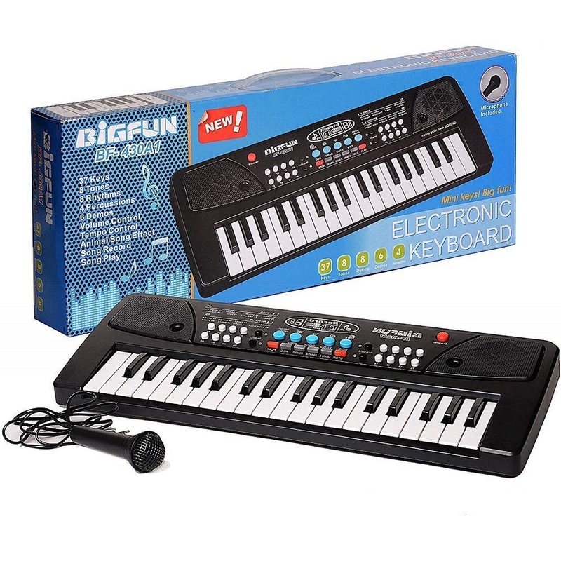 ToysBuddy 37 Key Piano Keyboard Toy for Kids with Mic DC Power Option Recording