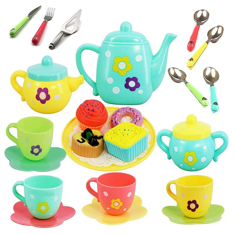 ToysBuddy Kitchen Utensils Tea Party Pretend Food Playset for Kids