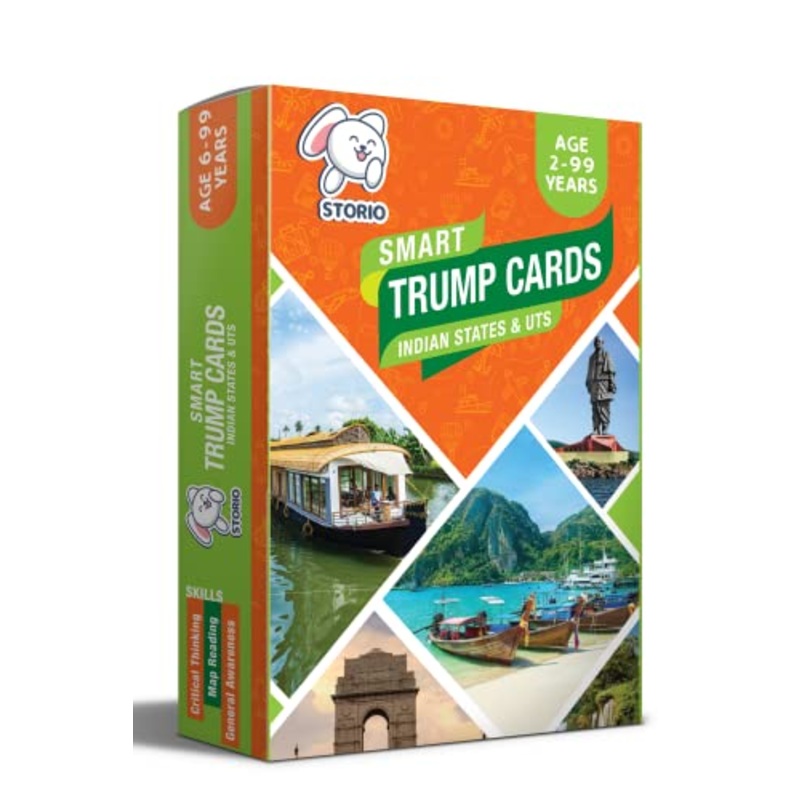 Trump Flash Cards for Kids Early Learning- Indian States & UTS | Easy & Fun Way of Learning 1 Year to 99 Years