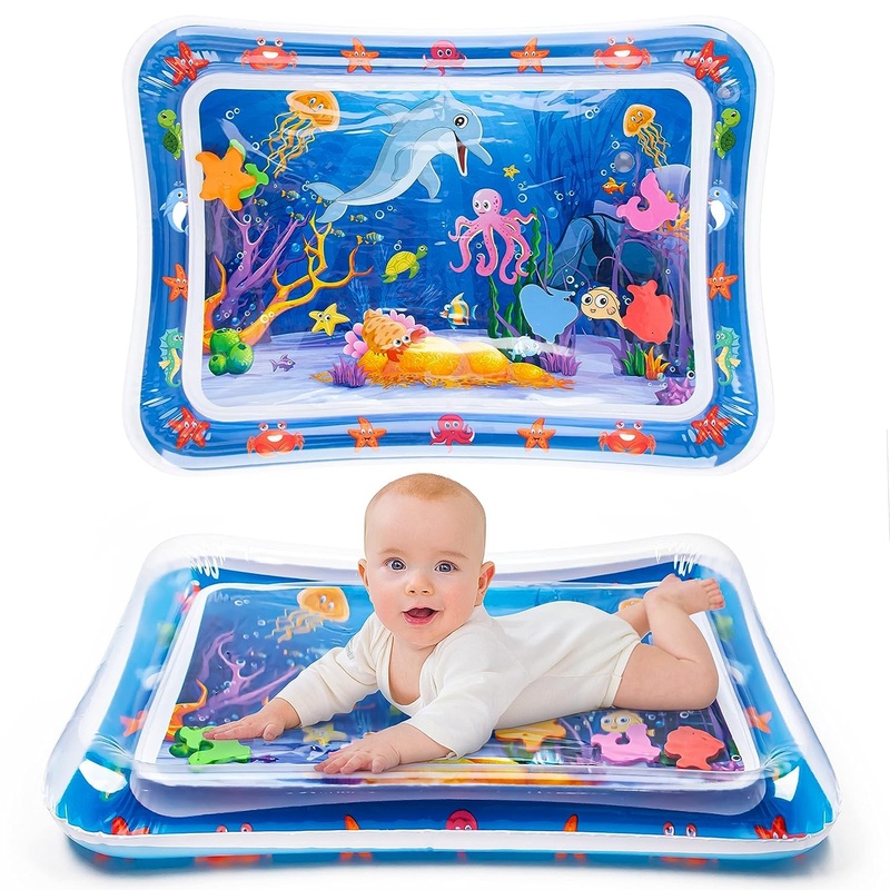 Tummy Time Mat Premium Baby Water Play Mat for Infants and Toddlers Baby Toys for 3 to 24 Months, Strengthen Your Baby’s Muscles, Portable
