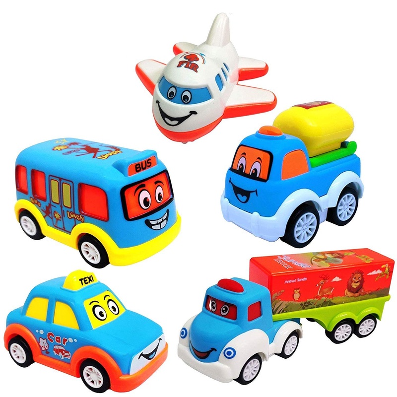 Unbreakable Pull Back Vehicles| Push and Go Crawling Toy for Kids & Children, Power Friction Cars for 3+ Years Old Boys|Girls – Set of 5