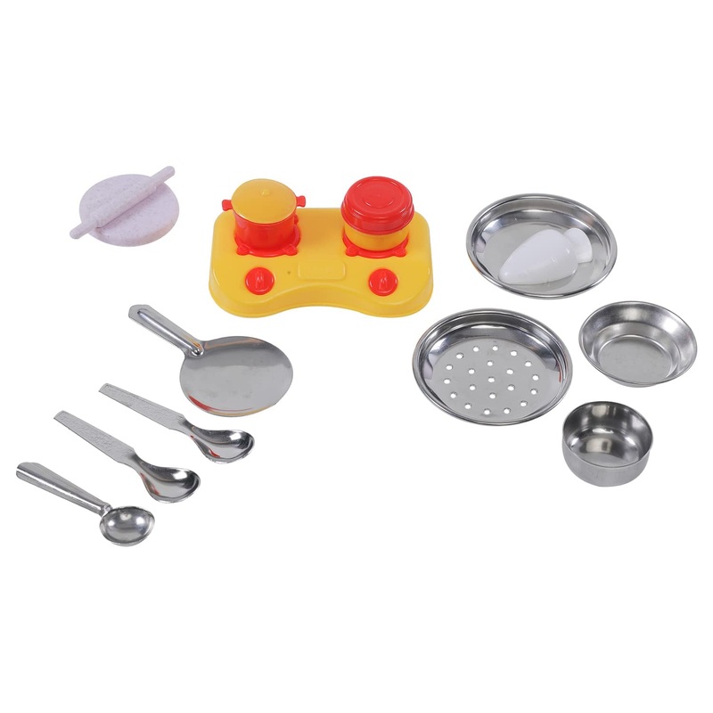 Vessels Kitchenware Set Cute Mini Toy Kitchen Stainless Steel Utensils Non Toxic Indian Kitchen Set for Girls Age 3 Years Plus no Sharp Edges