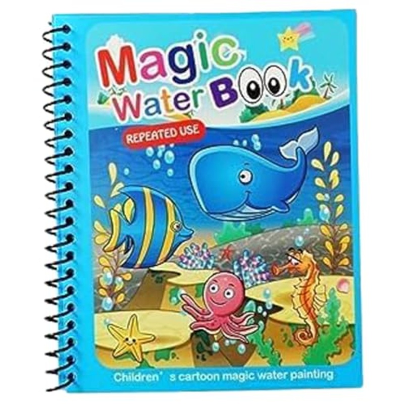Water Magic Book, Magic Doodle Pen, Coloring Doodle Drawing Board Games for Kids, Educational Book for Growing Kids Pack of 4 Books
