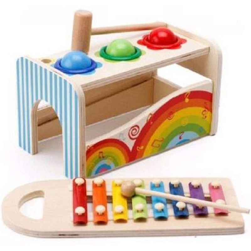 Wooden 2 in 1 Xylophone Musical Toy for Children