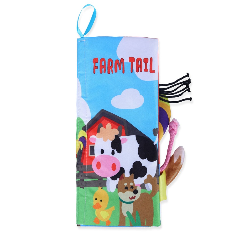 Baby Moo Farm Tail Early Children Sensory Development Interactive 3D Cloth Book With Rustle Paper – Multicolour
