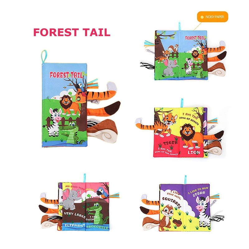 Baby Moo Forest Tail Early Children Sensory Development Interactive 3D Cloth Book With Rustle Paper – Multicolour