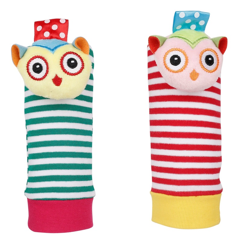 Baby Moo Owls In Love Multicolour Set of 2 Socks Rattle