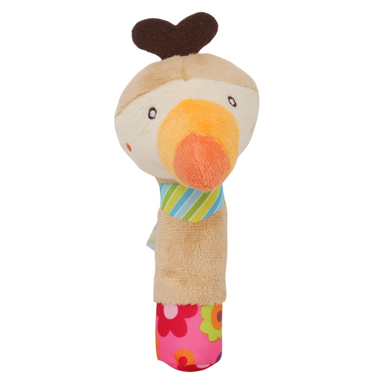 Baby Moo Parrot Cream Handheld Rattle