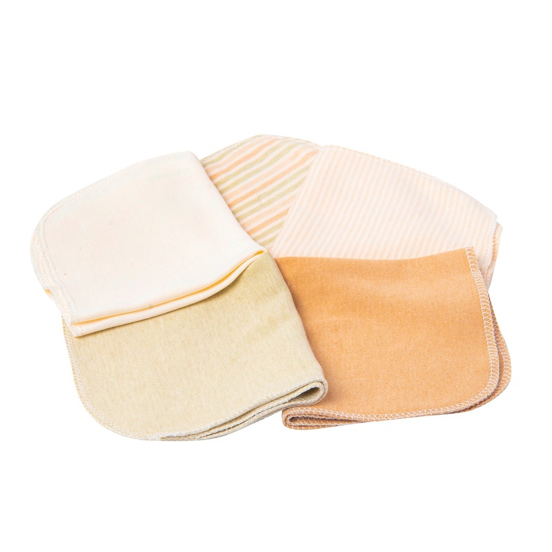 Baby Moo Wash Cloths Pack Of 5 Striped And Solid Multicolour
