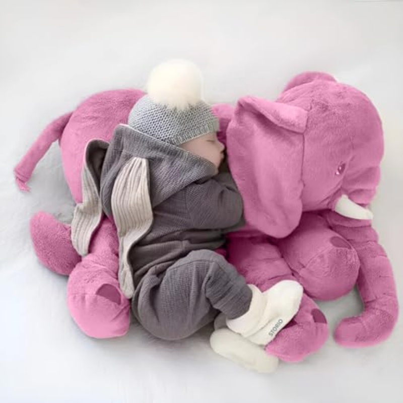 Big Stuffed Animal Elephant Baby Pillow Soft Toy | Plush Hugging Pillow Material for Kids Boy/Girl as Birthday Gift – Pink