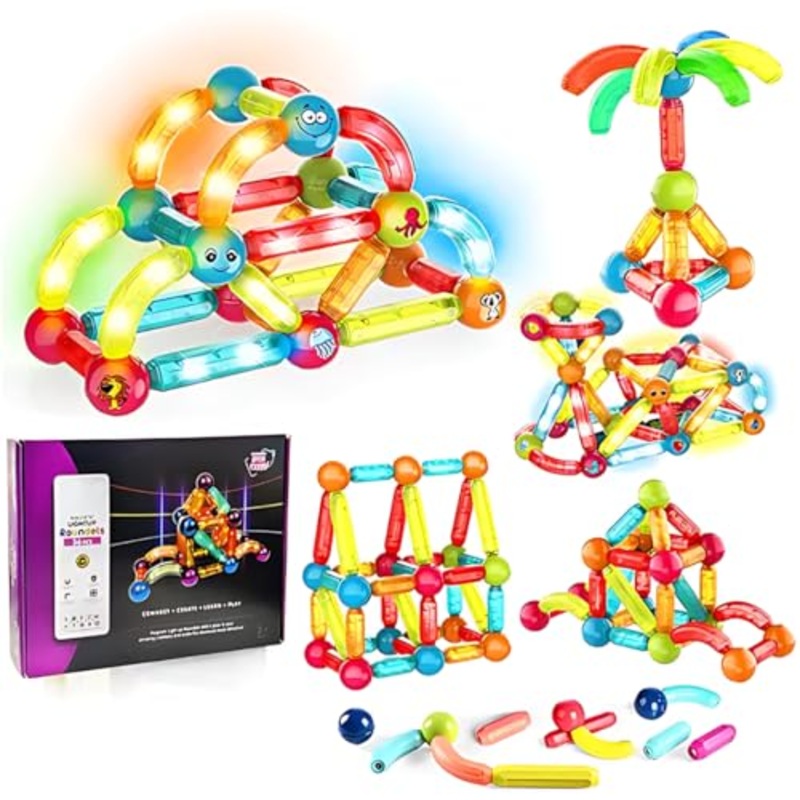 Light Magnetic Building Sticks Blocks Kids Toys, Learning Sticks and Balls, Activities Toys for Toddlers, Educational Magnet Building Blocks,Kids Toys for 3+ Year Old Gifts(25pcs)