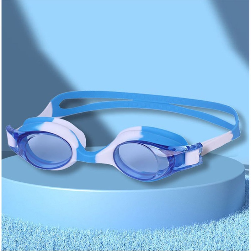 Little Surprise Box ,Tie Dye White with Blue Anti Fog UV Protection Leakproof Design Swim Goggles for Kids, 1yr – 4yrs