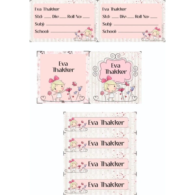 Personalised Label set  – Girl With Butterfly