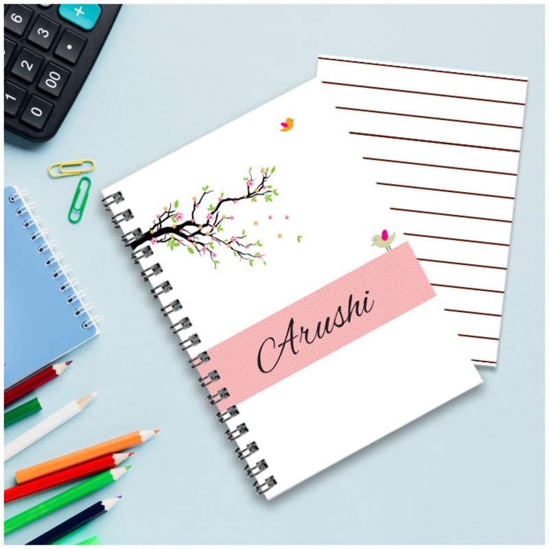 Personalised Notebook (A5 Size) – Cherry Blossom