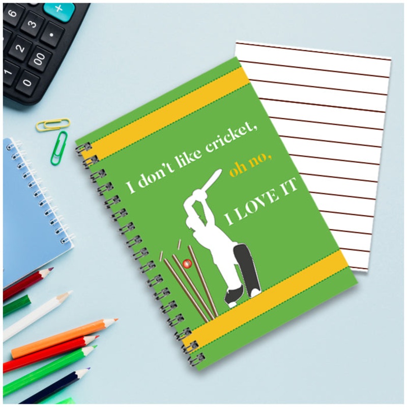 Personalised Notebook (A5 Size) – Cricket