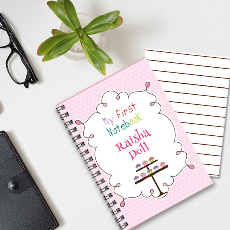 Personalised Notebook (A5 Size) – Cupcakes