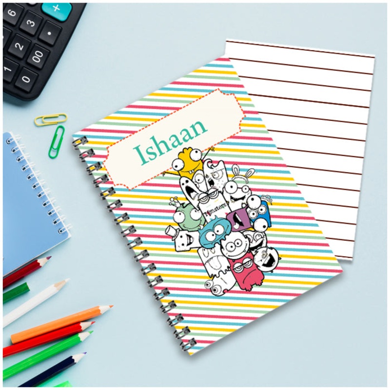Personalised Notebook (A5 Size) – Monster