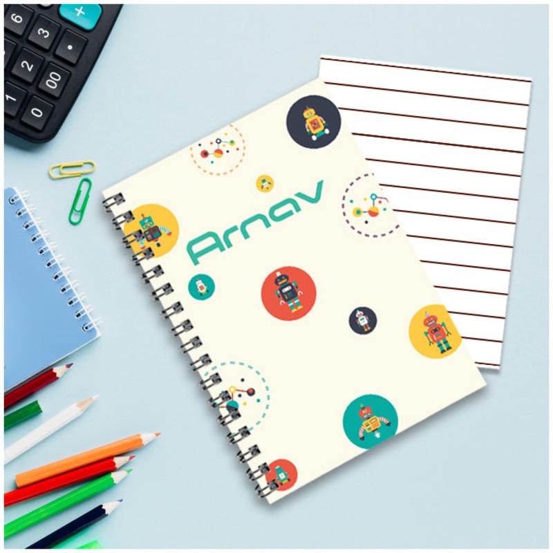 Personalised Notebook (A5 Size) – Robot