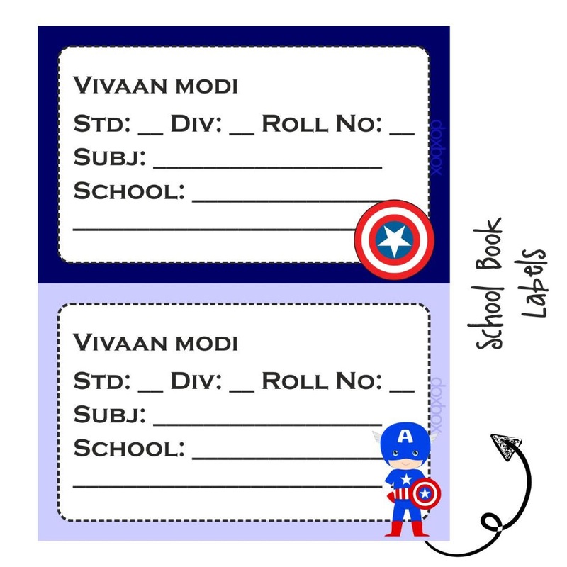 Personalised School Book Label – Captain America