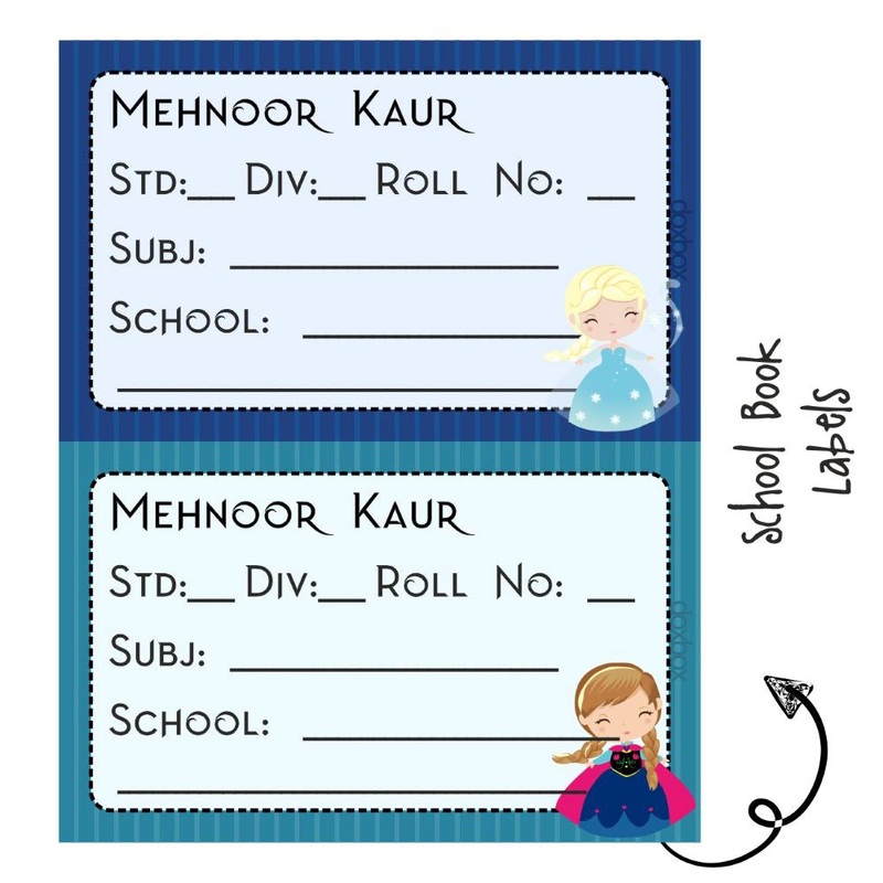 Personlised School Book Label – Frozen
