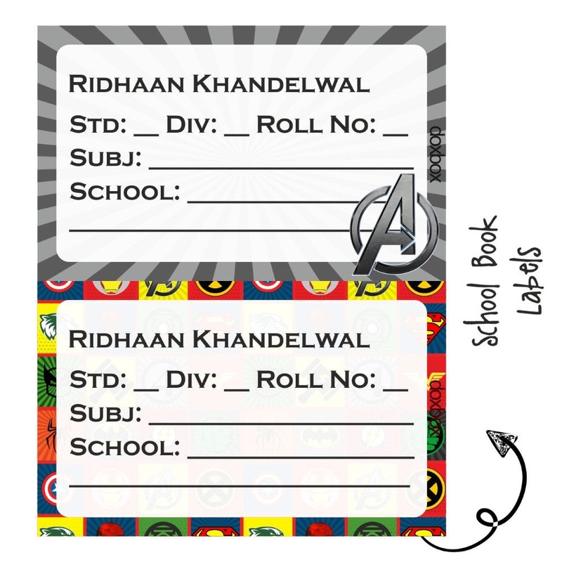 School Book Label – Avengers