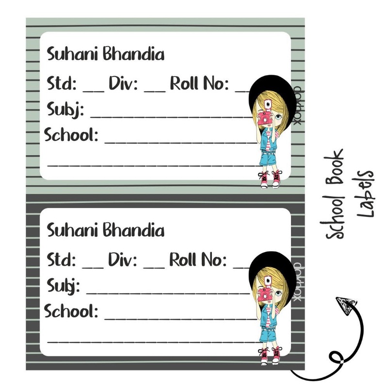 School Book Label – Camera Girl