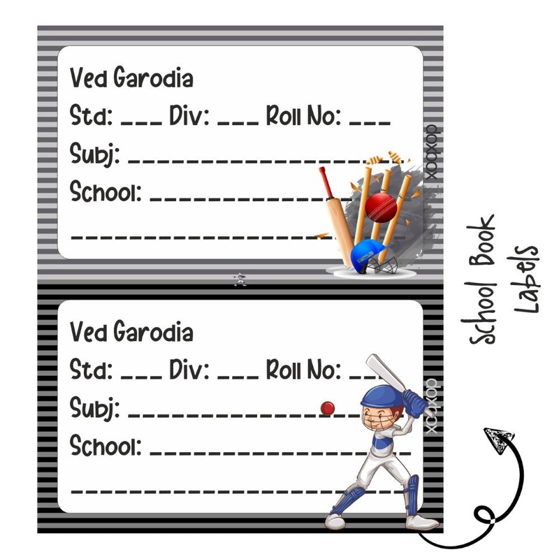School Book Label – Cricket