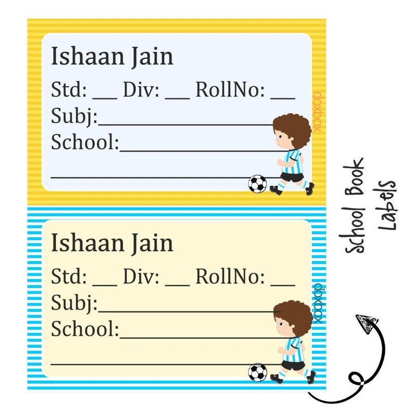 School Book Label – Football