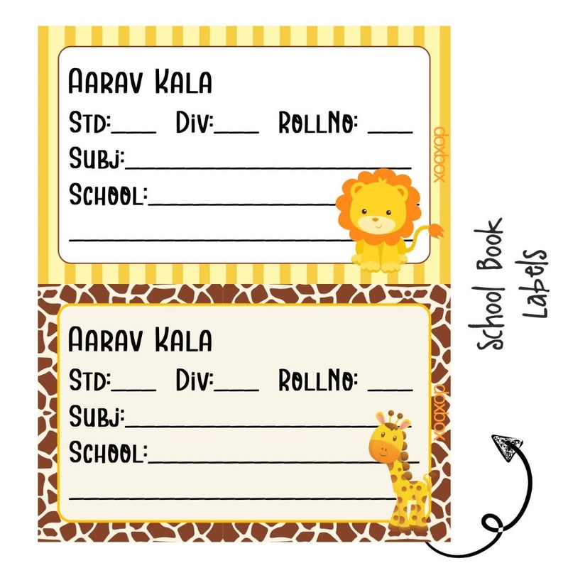 School Book Label – Jungle