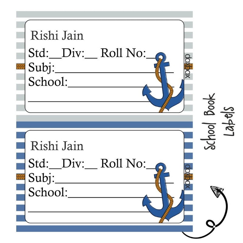 School Book Label – Nautical