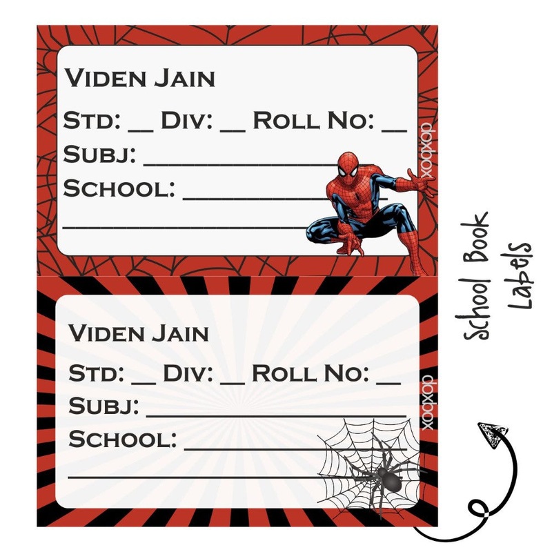 School Book Label – Spiderman