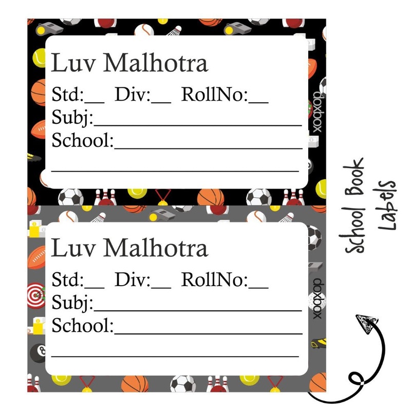School Book Label – Sports
