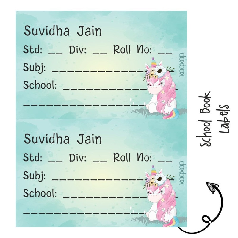 School Book Label – Unicorn Dreams
