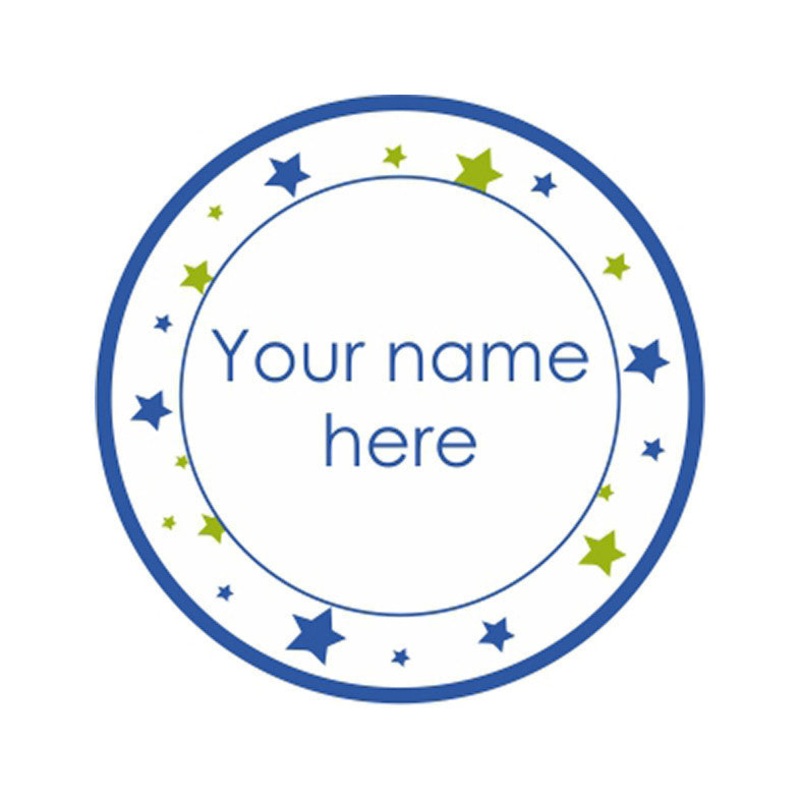 Blue Stars Iron on Labels