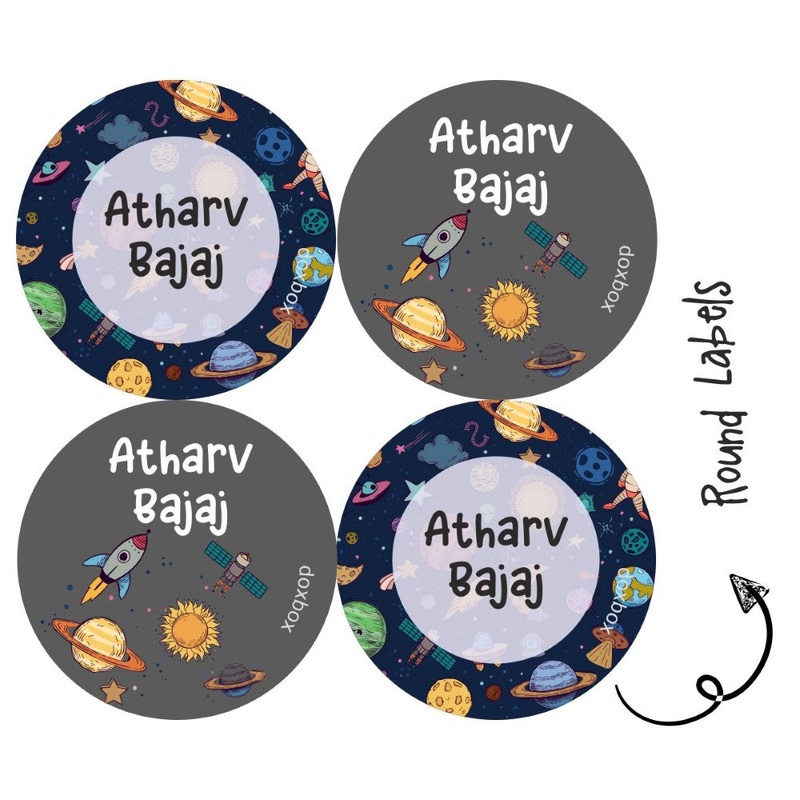 Round Water Proof Label – Space