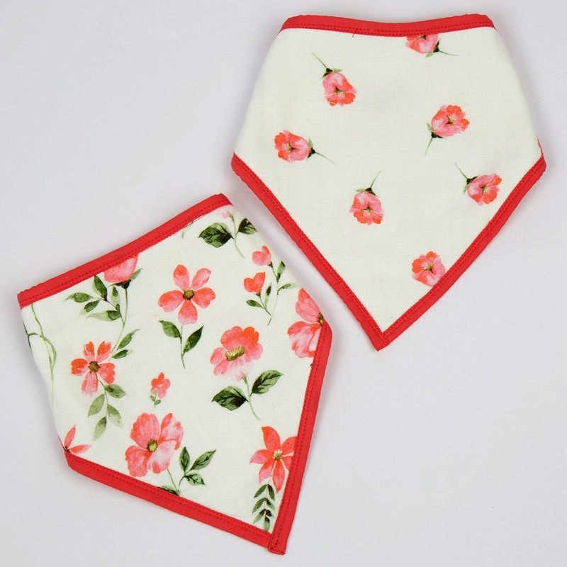 Blossoms Organic Bandana Bibs, Set of 2