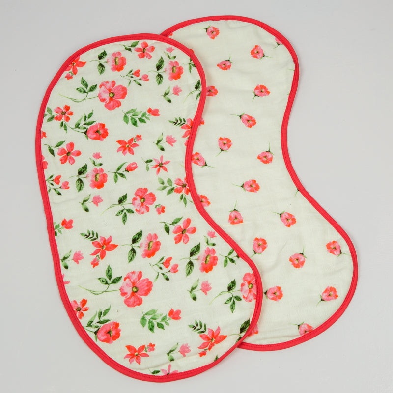 Blossoms Organic Burp Cloth & Bib, Set of 2