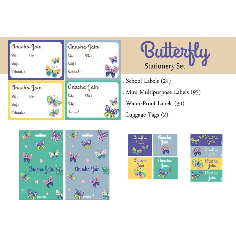 Label Set – Butterfly, 146 labels and 2 bag tags