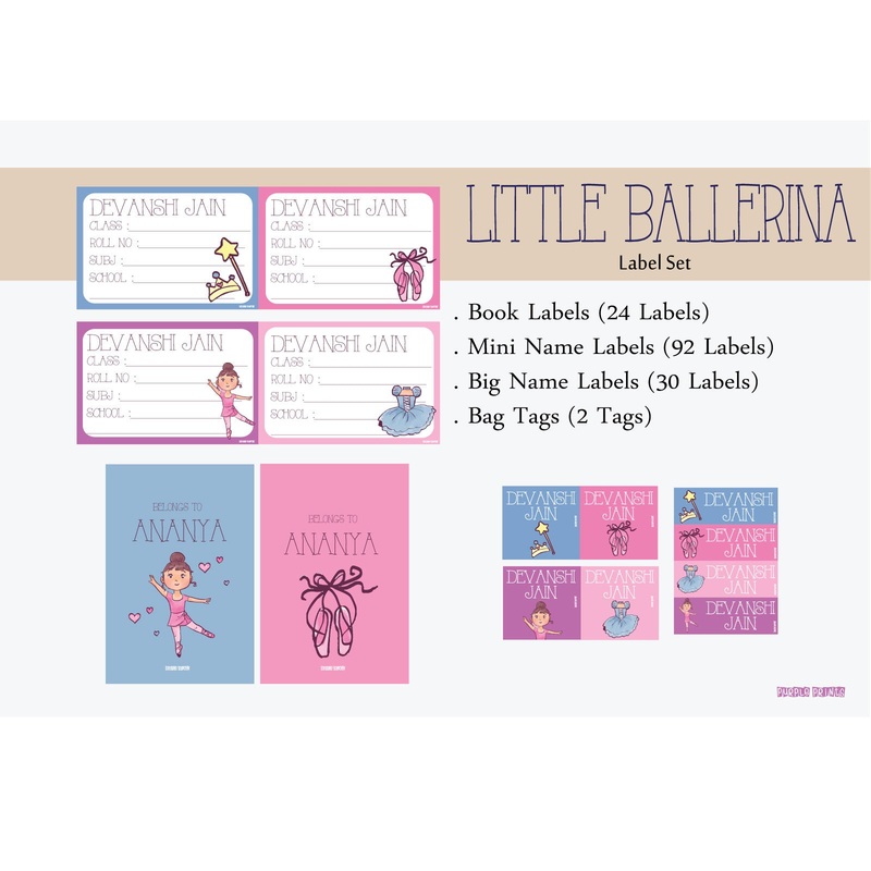Label Set – Little Ballerina, 146 labels and 2 bag tags