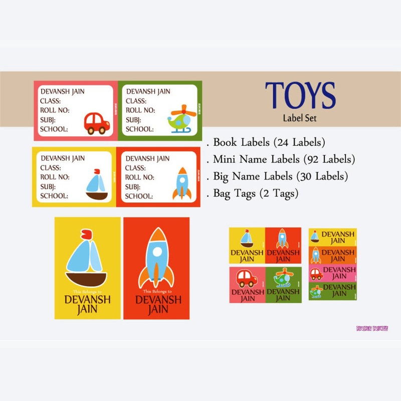 Label Set – Toy, 146 labels and 2 bag tags