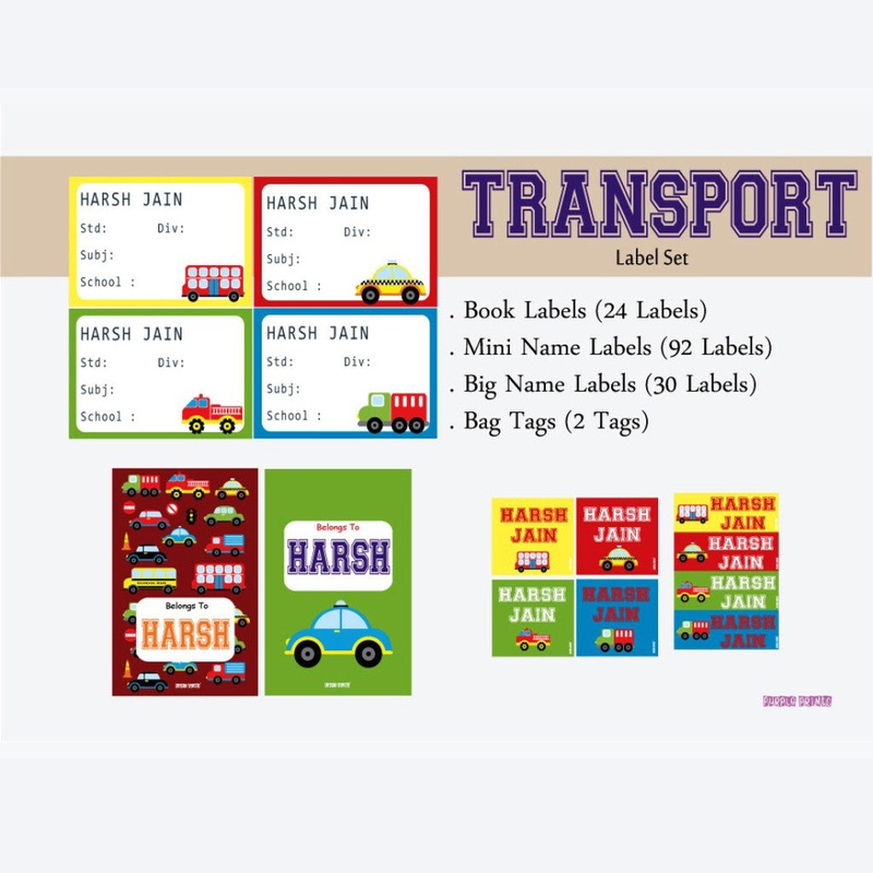 Label Set – Transport, 146 labels and 2 bag tags
