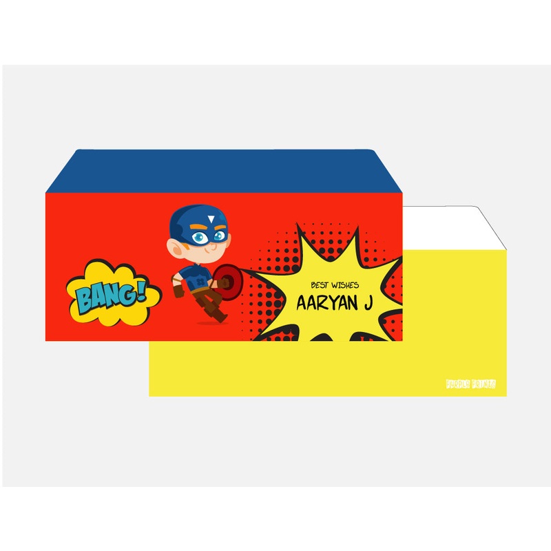 Personalised Envelopes – Comic Superhero, Set of 24