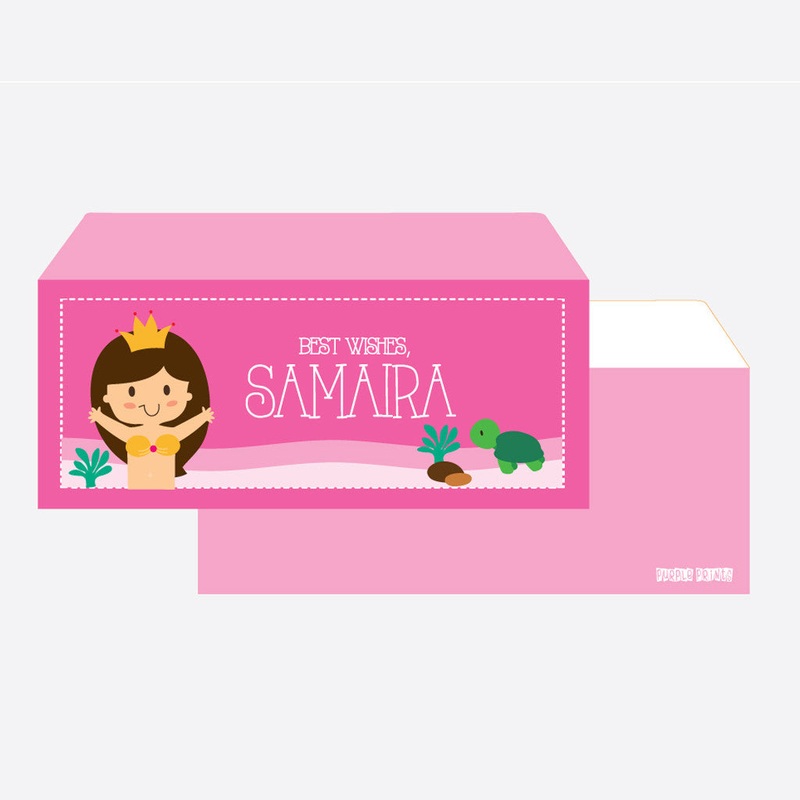 Personalised Envelopes – Mermaid, Set of 24