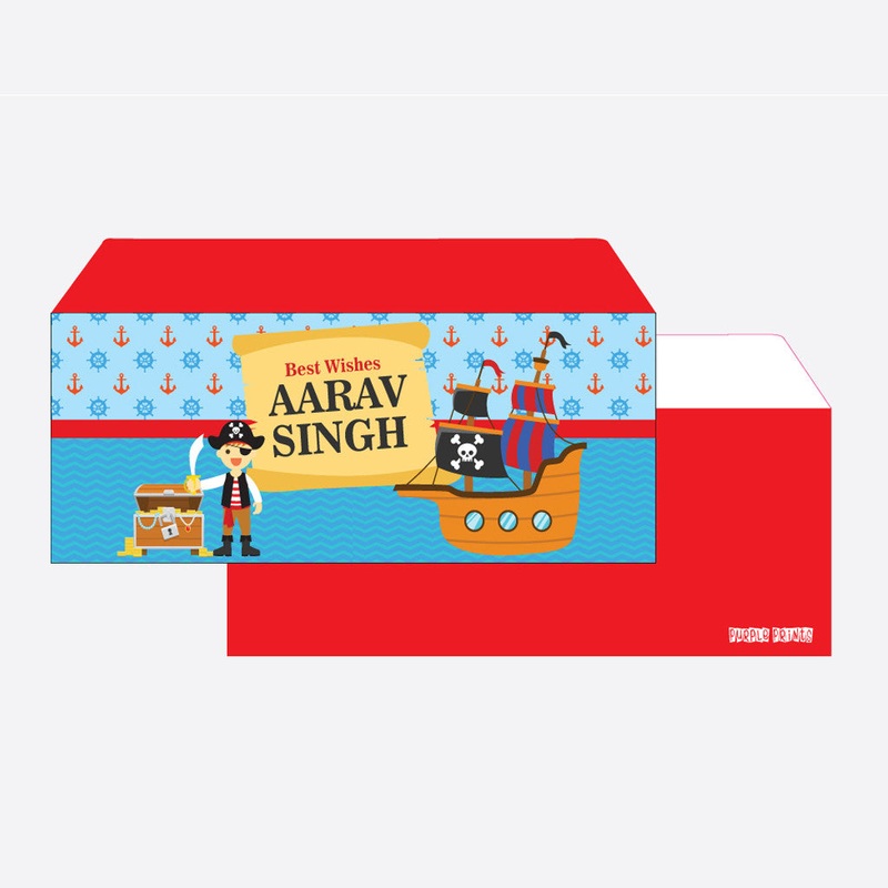 Personalised Envelopes – Pirates, Set of 24
