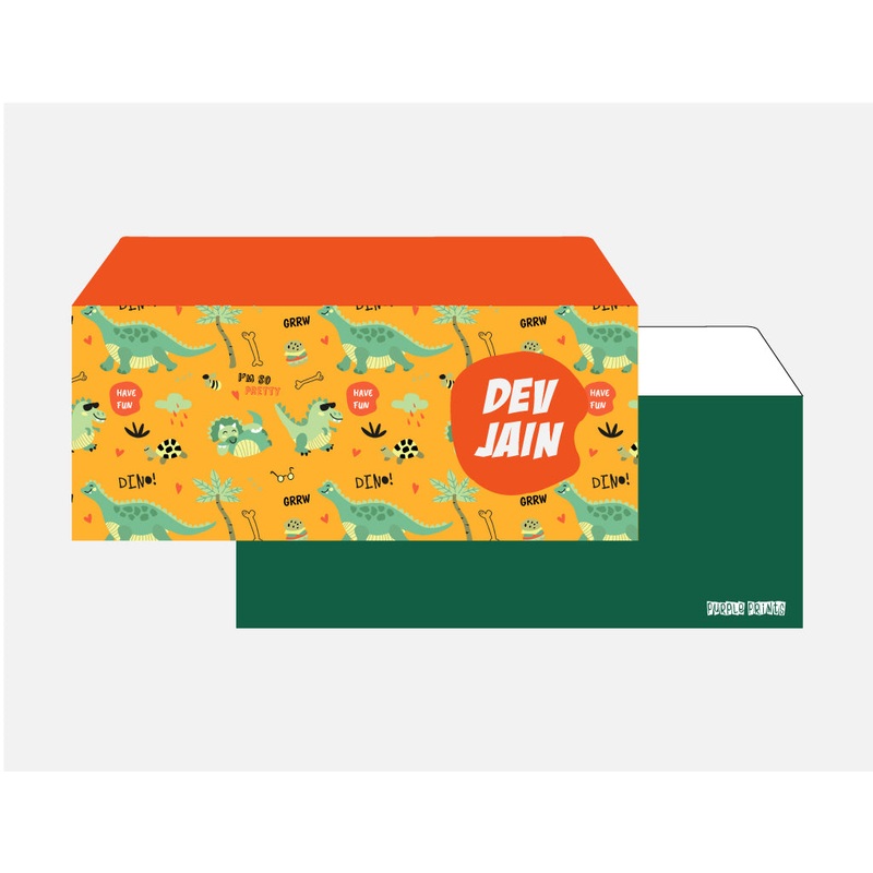 Personalised Envelopes – Roar-A-Saur, Set of 24