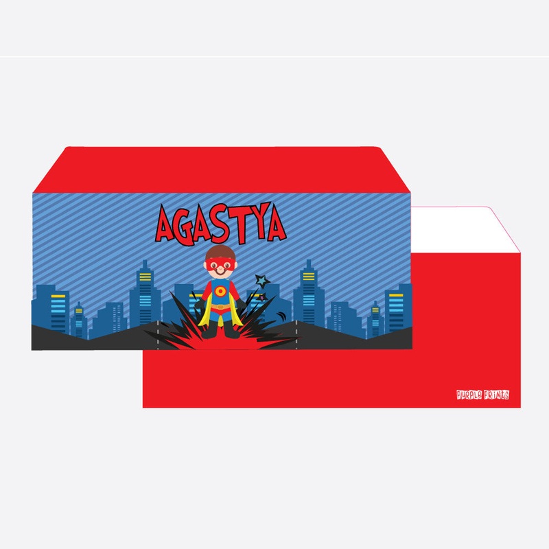 Personalised Envelopes – Superhero, Set of 24