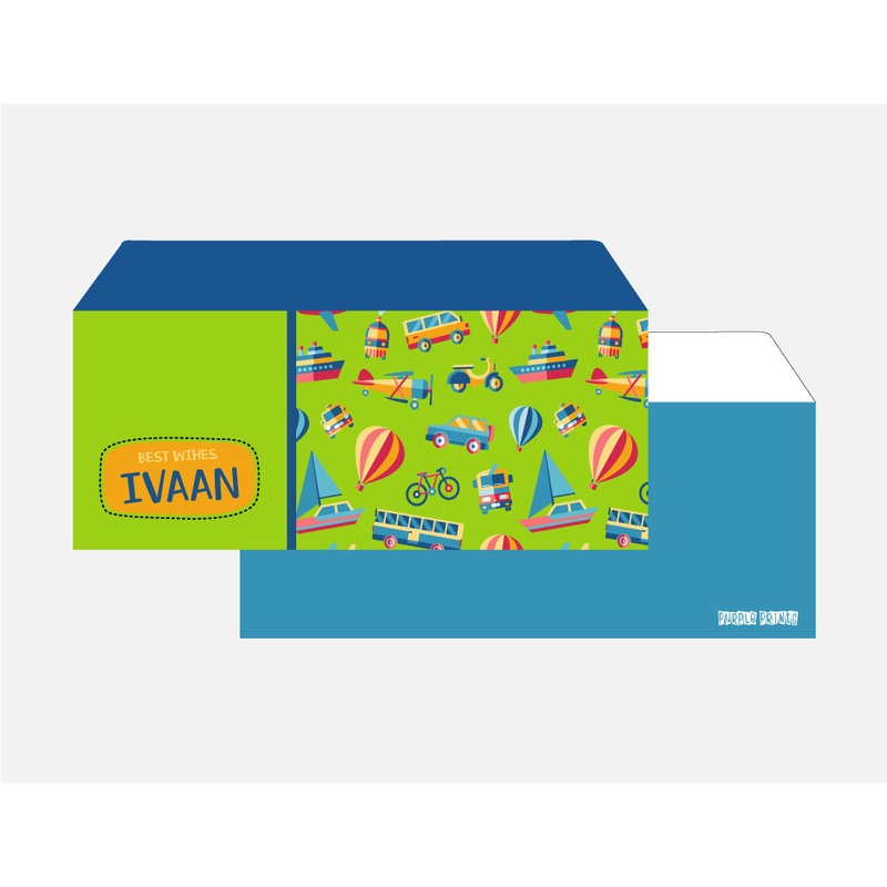 Personalised Envelopes – Transportations, Set of 24